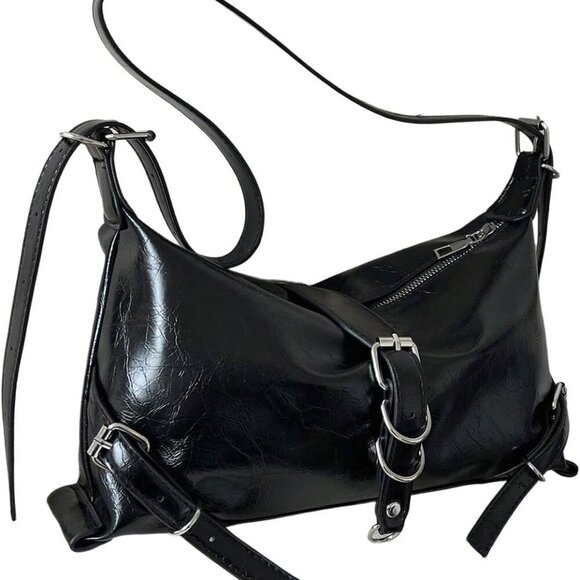 Handbags - Women’s PU Leather Shoulder Bag Top Handle Buckle Underarm Crossbody